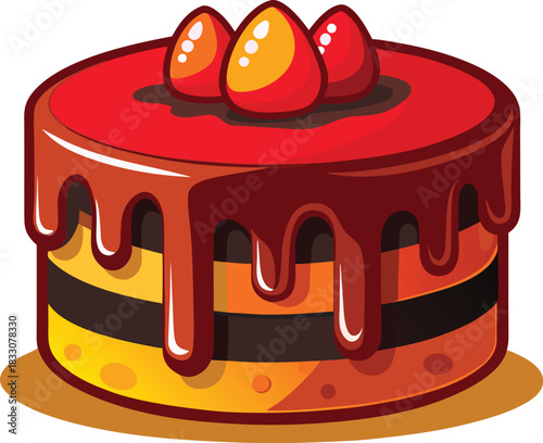 chocolate cake with strawberry