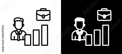 Career Advancement whiteblack icon