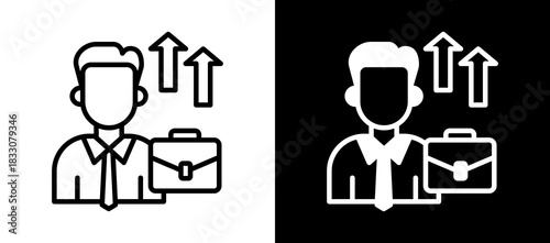 Professional Growth whiteblack icon