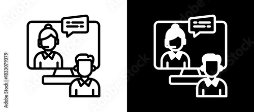 Online Training whiteblack icon