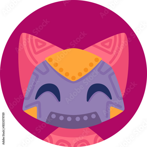 Cute robot icon with friendly face and antenna. Perfect AI chatbot avatar for digital assistant apps, tech support interfaces, and virtual communication platforms.
