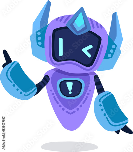 Cute robot icon with friendly face and antenna. Perfect AI chatbot avatar for digital assistant apps, tech support interfaces, and virtual communication platforms.
