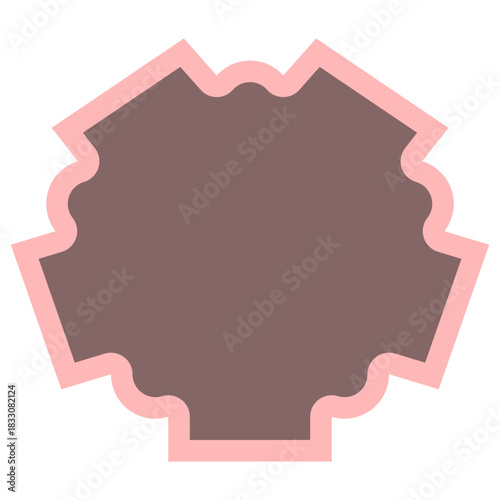 Cute Wavy Frame/Badge Vector