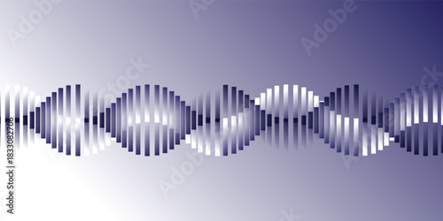 Modern blue DNA Molecule Helix Spiral Wave Blue Background. Medical Science Concept, Genetic Biotechnology, Chemistry Biology, DNA Gene. Blue Vector Illustration art