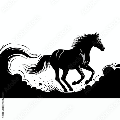 horse silhouette vector