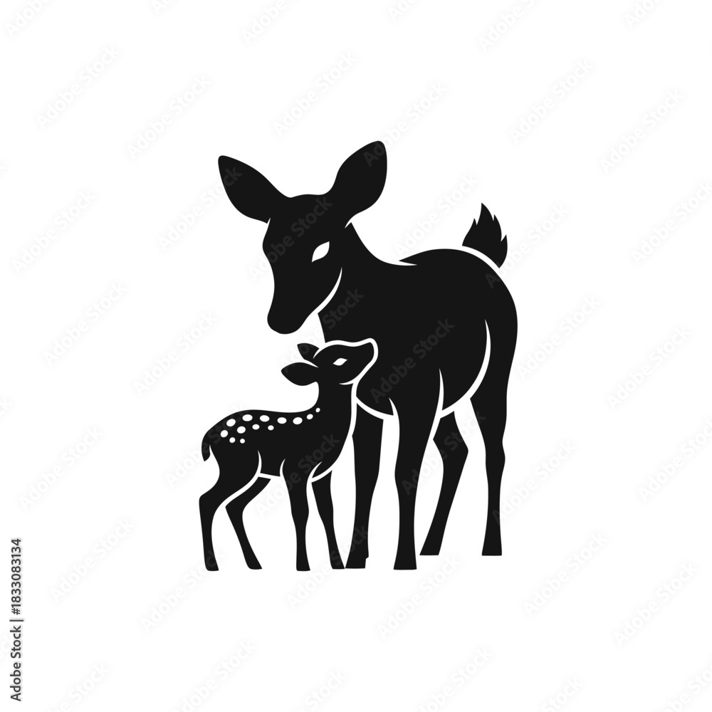 Obraz premium deer silhouette vector