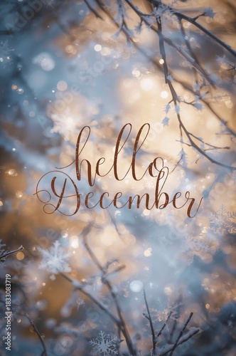 Winter Ambiance With Snowy Landscape Welcoming Decembers Arrival and Holiday ...