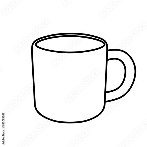 Simple Black Outline Coffee Mug