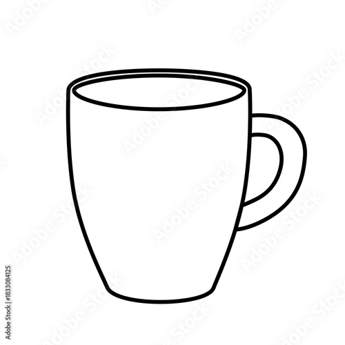 Simple Black Outline Coffee Mug