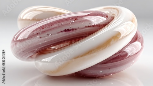 Abstract Soft Colorful Swirling Shapes in Intricate Design