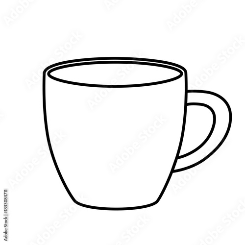 Simple Black Outline Coffee Mug