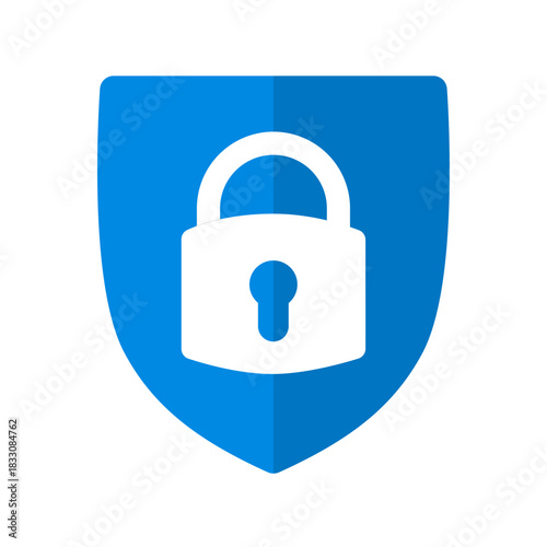 Strong blue shield-lock illustration showing reliable privacy defense and secure access. Excellent for web apps, authentication systems, and tech branding.