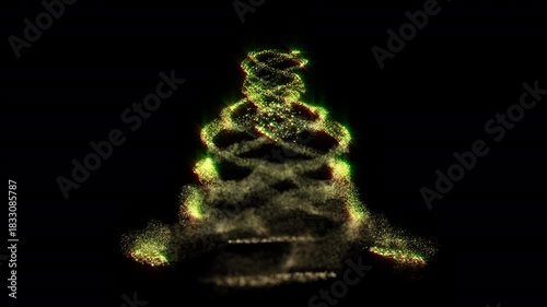Christmas Particles Tree Spiral Rotation Element