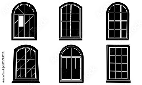 Elegant window set design elements for architectural projects, creating a bright and airy ambience, ideal for home improvement and real estate visuals