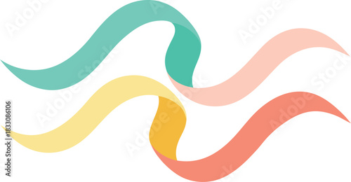 Abstract flowing ribbons vector illustration scalable eps icon smooth curves dynamic shapes