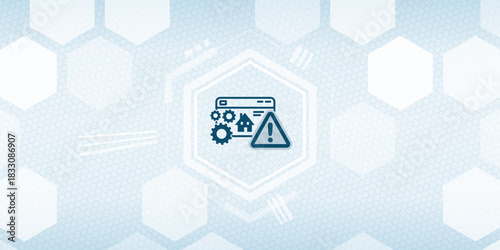 Website and Technical Warning Vector Header - Digital Security Gear