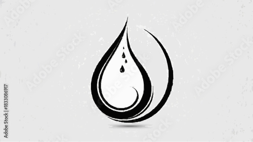 Water and black oil drops vector illustration icons