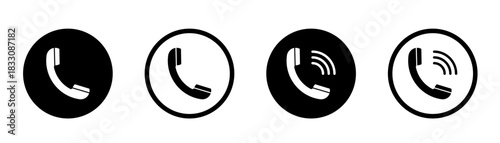 Phone call icon. Telephone icon symbol. Vector illustration