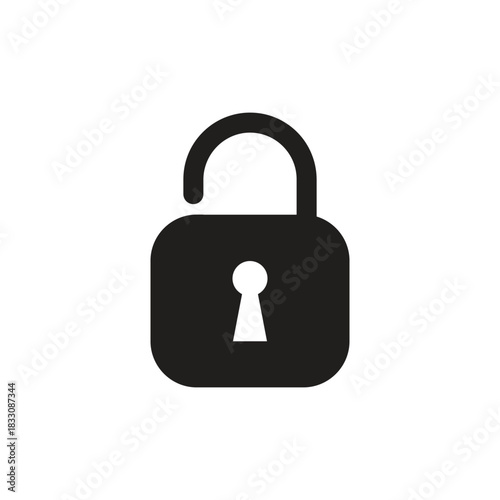 Vector Illustration of Lock Icon in Black