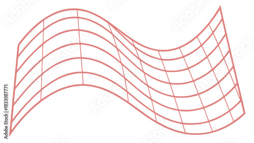 A simple illustration of a red wavy line created with a grid pattern