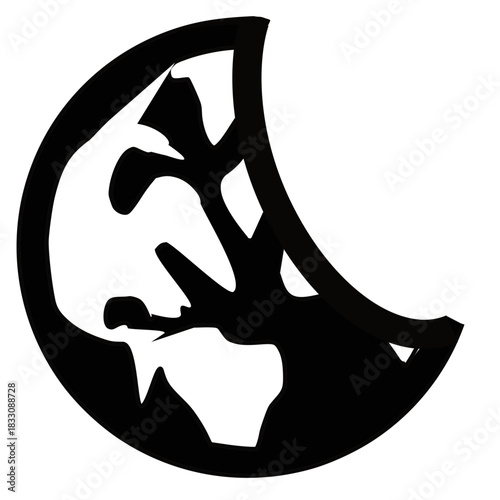 Black and white moon icon full moon icon black and white