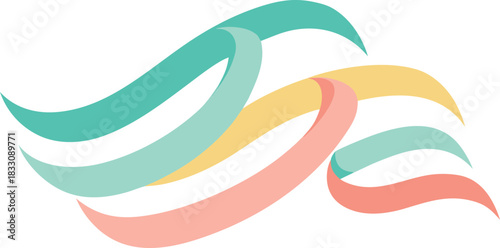 Abstract flowing ribbons illustration colorful curved shapes scalable vector graphic