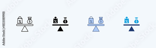 Equity Multiple Icon Illustration Vector