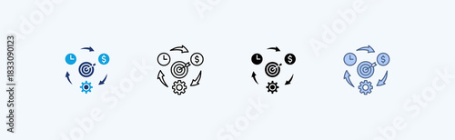 Process Effectiveness Multiple Icon Illustration Vector