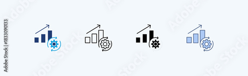 Process Improvement Multiple Icon Illustration Vector