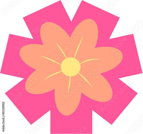 Floral Vector Graphic with Pink Petals