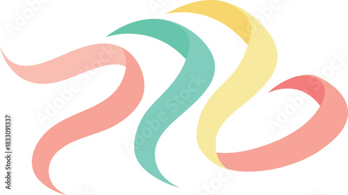Abstract colorful flowing ribbons vector illustration scalable eps graphic design elements