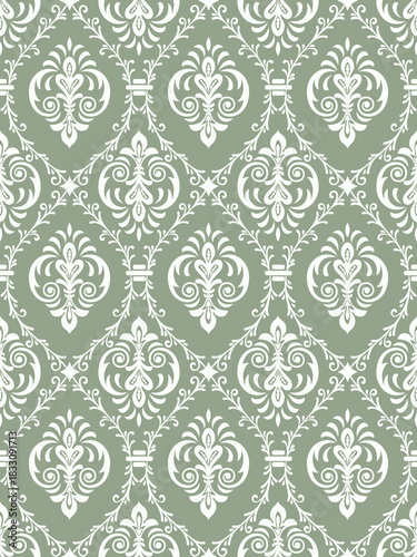 Damask modern seamless pattern element. Vintage classical old fashioned damask ornament, seamless texture for wallpapers, textile.
