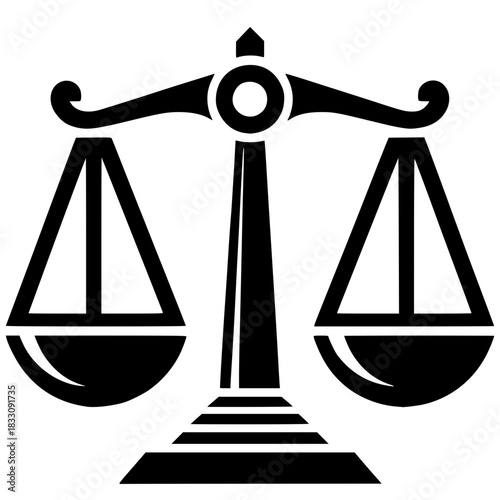 Gold scales of justice icon representing law and balance