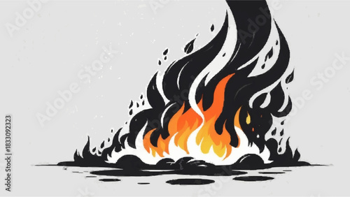 Vector illustration of a hot burning fire flame pattern symbol icon design element