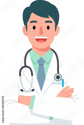 Smiling Male Doctor with Stethoscope Portrait