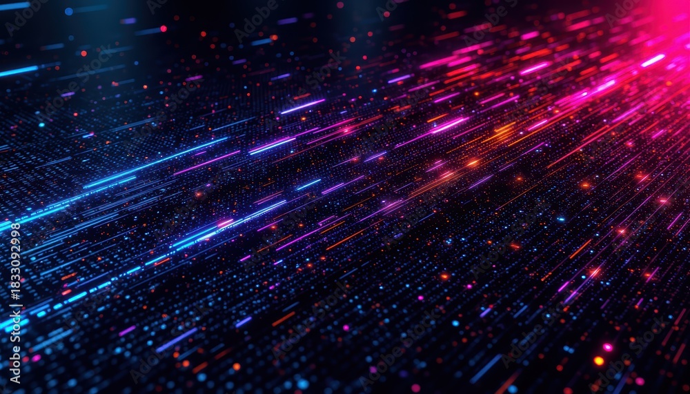 Fototapeta premium Abstract technology background dynamic glowing lines and dots dynamic abstract technology background vibrant glowing lines and dots forming intricate network