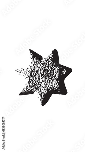 Rough black star-shaped scribble texture on white background.