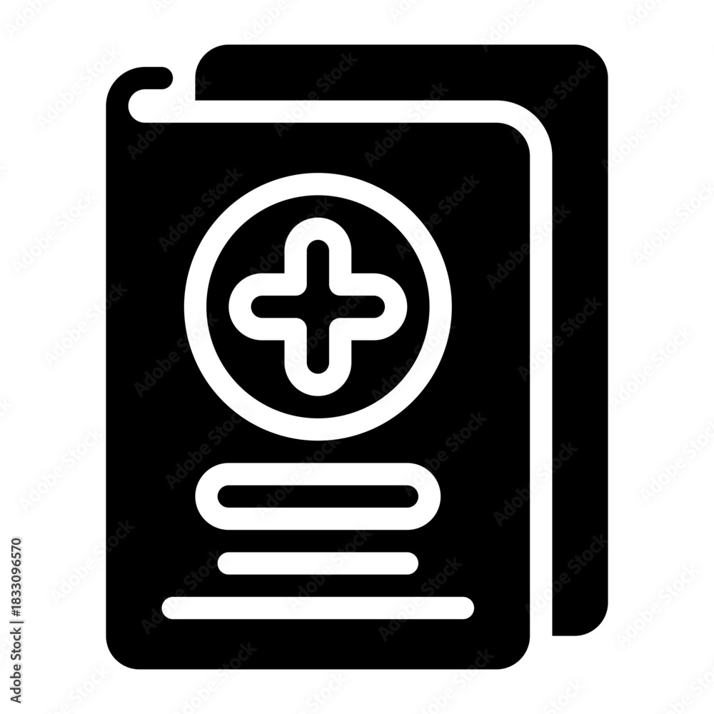 Fototapeta premium medical report glyph icon
