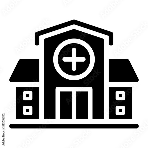 hospital glyph icon