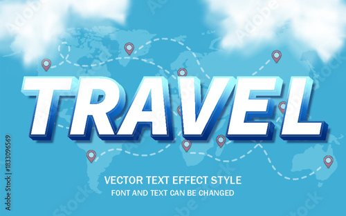 travel holiday vacation typography lettering editable text effect font template design