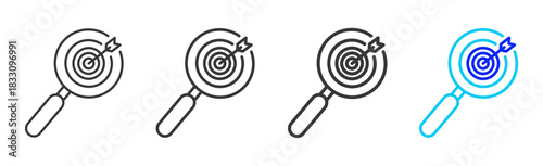 stakeholder review icon set collection in creative outline style for business featuring thickness variations suitable for workflow assessment team performance pro visuals