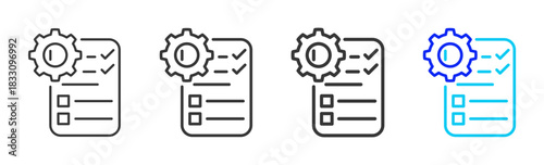 precision audit icon set collection in creative outline style for business featuring thickness variations suitable for workflow assessment team performance pro visuals