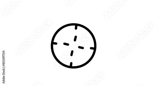 Animated Target Crosshair Icon Loop Animation on White Background.