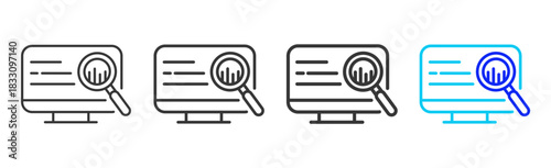 insight verification icon set collection in creative outline style for business featuring thickness variations suitable for workflow assessment team performance pro visuals