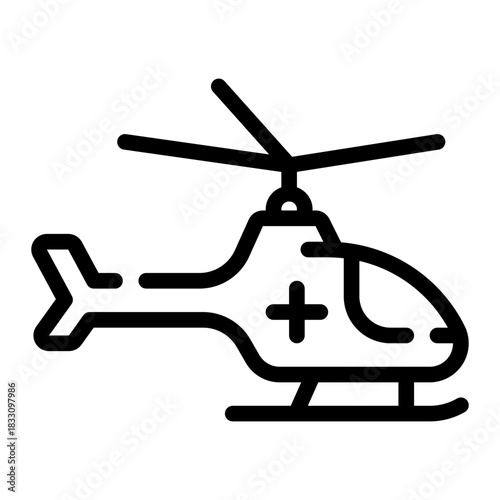 helicopter line icon