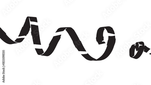 Abstract black ribbon with flowing curves forming a minimalist artistic motif.