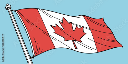 Celebrate Canada Day with a festive waving flag