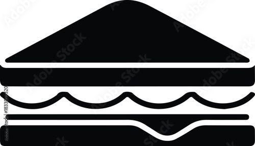 Minimalist black club sandwich snack silhouette vector icon