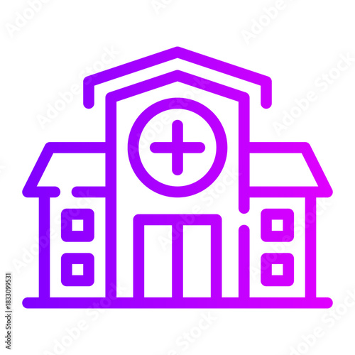 hospital gradient icon