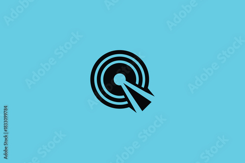 Trendy Professional Letter Q Safety Logo Design on Electric Blue Background